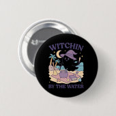 Summerween Beach Halloween Ghost Button (Vorne & Hinten)