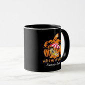 Summerween Beach Pumpkin Skeleton Funny Halloween Tasse (VorderseiteRechts)