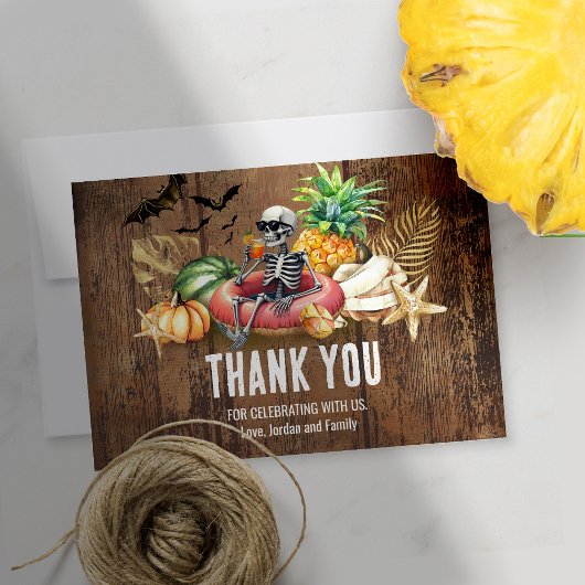 Summerween Birthday Party Summer and Halloween Dankeskarte