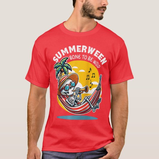 Summerween Bone to Be Wild Skeleton Raglan Basebal T-Shirt (Vorderseite)