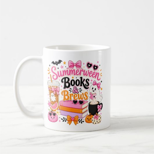 Summerween Bücher & Brauereien Kaffeetasse (Links)