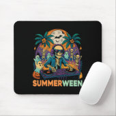 Summerween Dj Skeleton Beach Party Halloween Music Mousepad (Mit Mouse)
