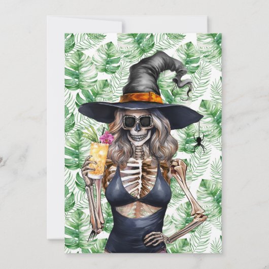 Summerween Drink Up Witches Pool Birthday Party Einladung (Rückseite)