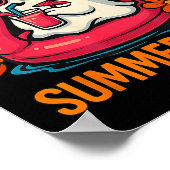 Summerween Funny Ghost Halloween Summer Flamingo B Poster (Ecke)