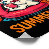 Summerween Funny Ghost Halloween Summer Flamingo B Poster (Ecke)