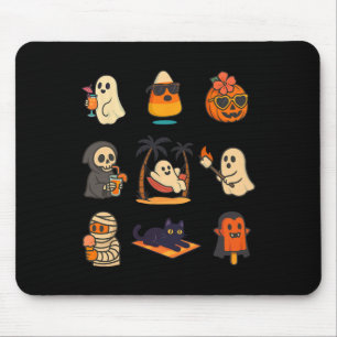 Summerween Ghost Pumpkin Halloween Spooky Summer T Mousepad
