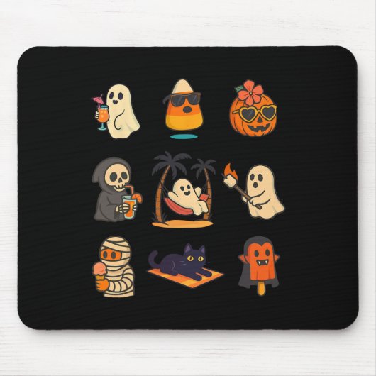 Summerween Ghost Pumpkin Halloween Spooky Summer T Mousepad (Vorne)