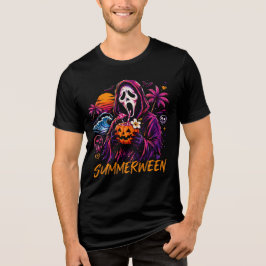 Summerween Ghostface Kürbisstrand Tri-Blend Shirt