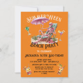 SummerWeen Halloween Beach Skeleton Einladung (Vorderseite)