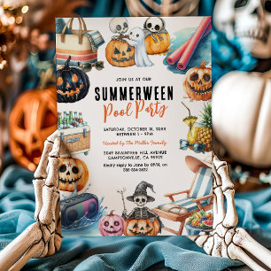 Summerween Halloween Poolparty Einladung