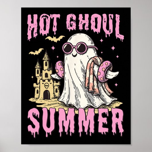 Summerween Hot Ghoul Summer Funny Niedlich Ghost P Poster (Vorne)