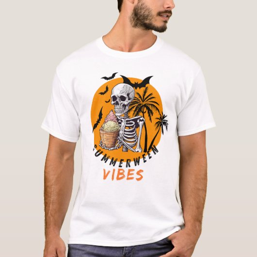 Summerween Ice Cream Skelett T-Shirt (Vorderseite)