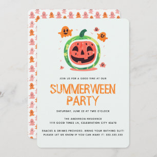 Summerween Melon-o-Lantern Summer Halloween-Party Einladung