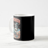 Summerween Mermaid Skeleton Beach Flamingo Hallowe Kaffeetasse (Vorderseite Links)
