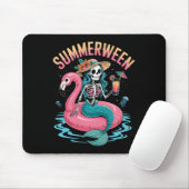 Summerween Mermaid Skeleton Beach Flamingo Hallowe Mousepad (Mit Mouse)