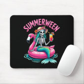 Summerween Mermaid Skeleton Beach Flamingo Hallowe Mousepad (Mit Mouse)