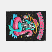 Summerween Mermaid Skeleton Halloween Flamingo Sum Fleecedecke (Vorderseite (Horizontal))