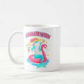 Summerween Mermaid Skeleton Halloween Flamingo Sum Kaffeetasse (Links)