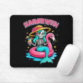 Summerween Mermaid Skeleton Halloween Flamingo Sum Mousepad (Mit Mouse)