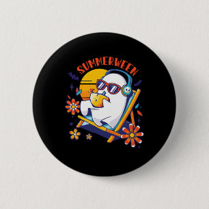 Summerween Niedlich Spooky Summer Ghost Halloween Button