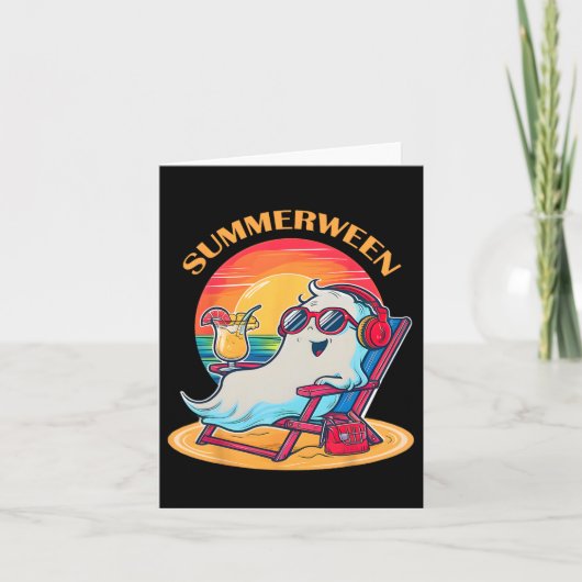 Summerween Niedlich Spooky Summer Ghost Halloween Karte (Vorderseite)