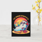 Summerween Niedlich Spooky Summer Ghost Halloween Karte (Gelbe Blume)