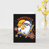 Summerween Niedlich Spooky Summer Ghost Halloween Karte (Gelbe Blume)