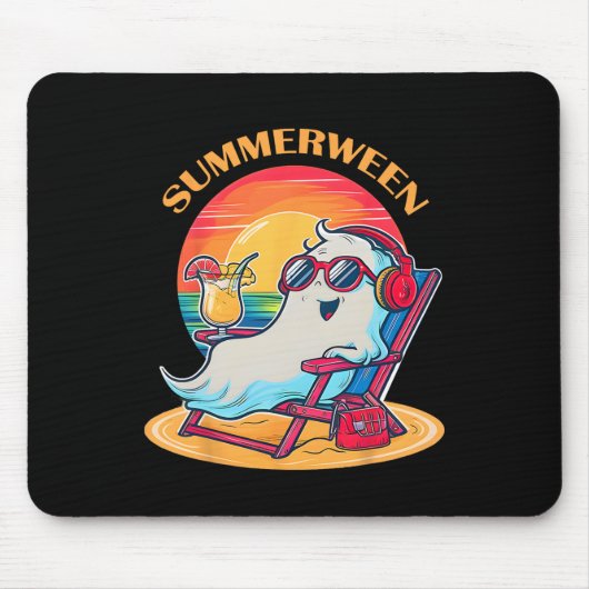 Summerween Niedlich Spooky Summer Ghost Halloween Mousepad (Vorne)