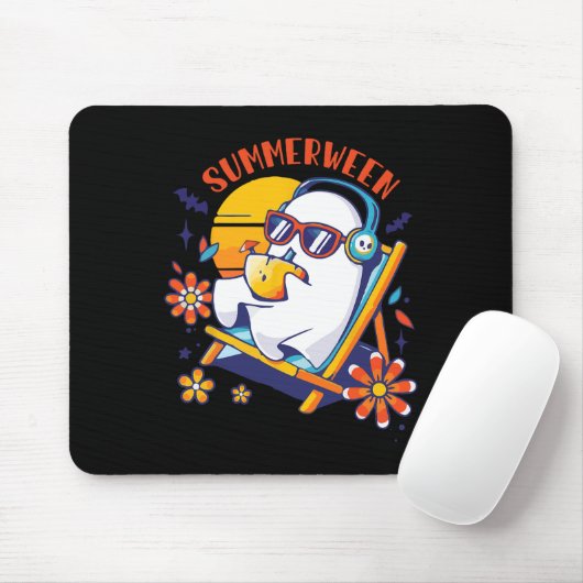 Summerween Niedlich Spooky Summer Ghost Halloween Mousepad (Mit Mouse)