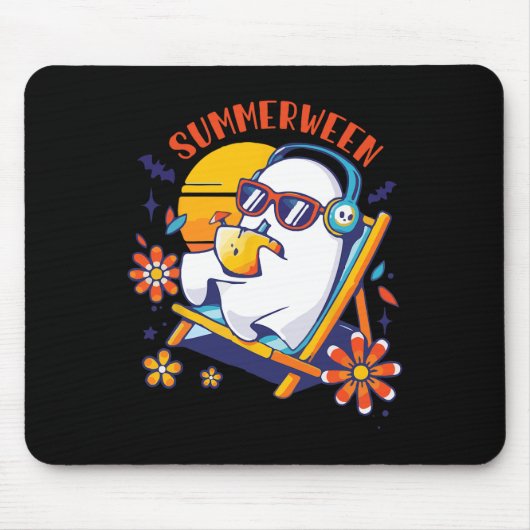Summerween Niedlich Spooky Summer Ghost Halloween Mousepad (Vorne)