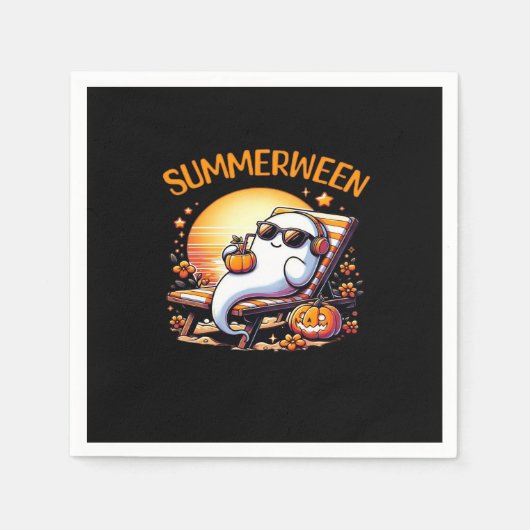 Summerween Niedlich Spooky Summer Serviette (Vorderseite)