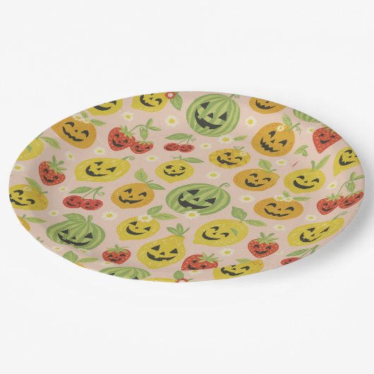 Summerween Paper Plates, Summerween Party Decor Pappteller (Schrägansicht)