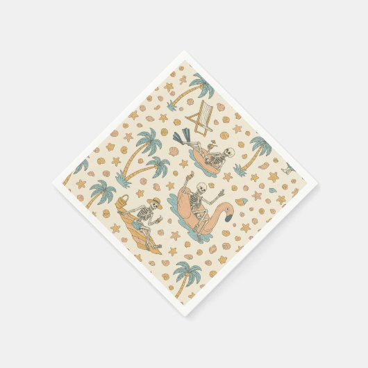 Summerween Party Skeleton Napkins Serviette (Ecke)