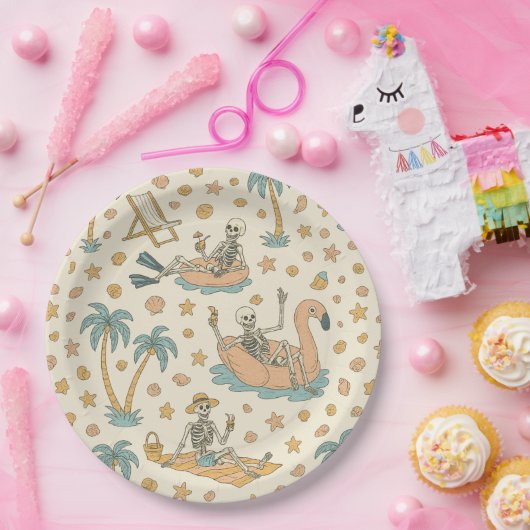 Summerween Party Skeleton Paper Plates Pappteller (Party)