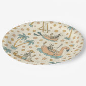 Summerween Party Skeleton Paper Plates Pappteller (Schrägansicht)