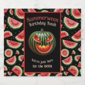 Summerween-Party-Wassermelonen-Jack-o-Lantern Grus Bierflaschenetikett (Einzelnes Label)