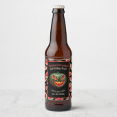 Summerween-Party-Wassermelonen-Jack-o-Lantern Grus Bierflaschenetikett (Vorderseite)