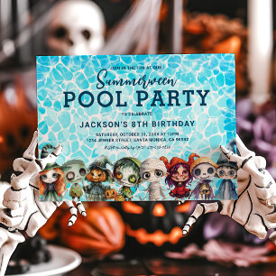 Summerween Pool Party Kindergeburtstag Einladung