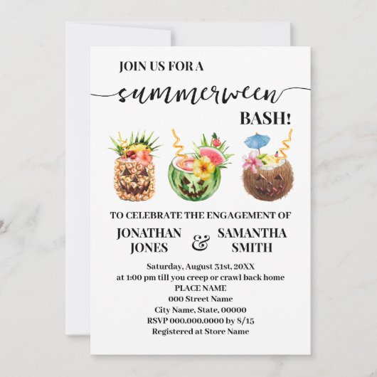 Summerween Pool Party Verlobung Einladung (Vorderseite)
