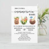 Summerween Pool Party Verlobung Einladung (Stehend Vorderseite)