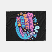 Summerween Sh 2025 Skeleton Beach Party Halloween Fleecedecke (Vorderseite (Horizontal))