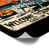 Summerween Skeleton Beach Halloween Tropical Art 1 Poster (Ecke)
