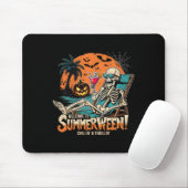 Summerween Skeleton Beach Halloween Tropical Art Mousepad (Mit Mouse)