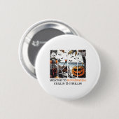 Summerween Skeleton Beach Party Halloween Summer V Button (Vorne & Hinten)