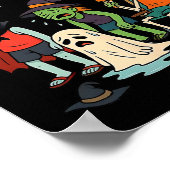 Summerween Skeleton Beach Party Halloween Vibes 1 Poster (Ecke)