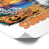 Summerween Skeleton Beach Party Halloween Vibes Poster (Ecke)