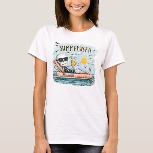 Summerween Skeleton Beach T - Shirt (Vorderseite)