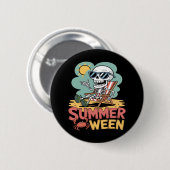 Summerween Skeleton Beach Vibes Halloween Button (Vorne & Hinten)