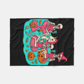 Summerween Skeleton Flamingo gerade für Hall Gewar Fleecedecke (Vorderseite (Horizontal))