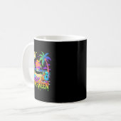 Summerween Skeleton Ghost Beach Funny Spooky Hallo Kaffeetasse (Vorderseite Links)